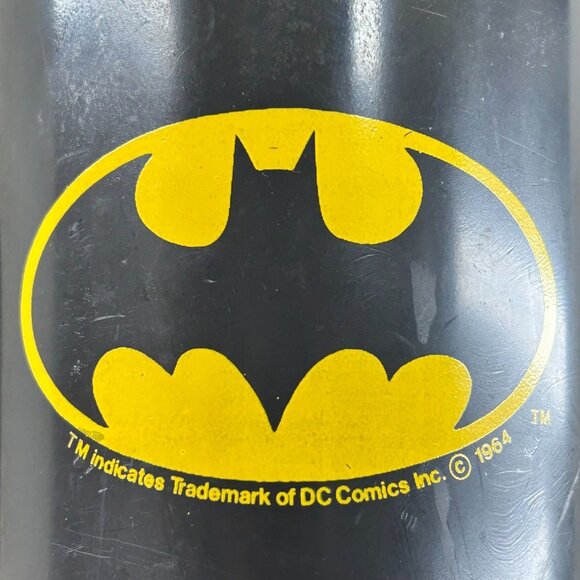 Vintage Batman Mug Super Hero Comic Book DC Comics Black Yellow Bat Wing Symbol - Picture 3 of 6
